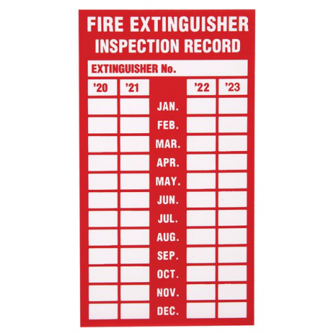 Fire extinguisher inspection deals stickers